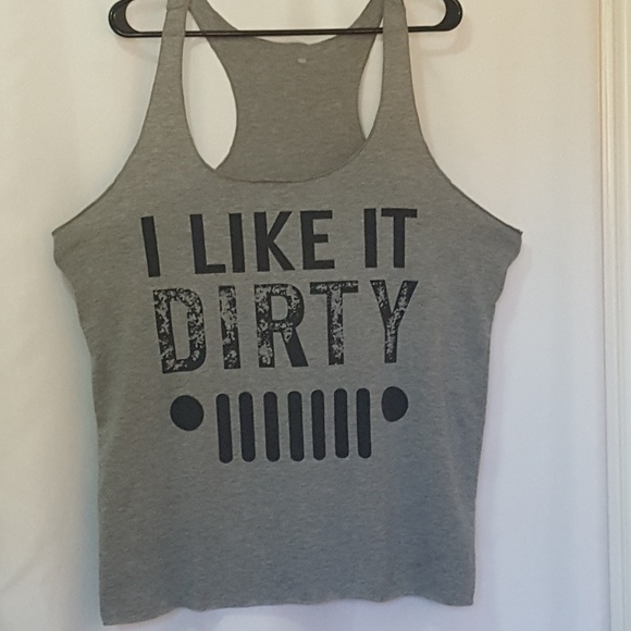 Tank Top Racerback Grey XL Raw Hem - Picture 2 of 5